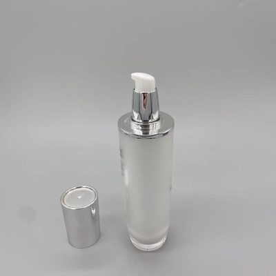 White Serum Matte PP Silver Acrylic Airless Pump Bottles 15ml 30ml 50ml 100g