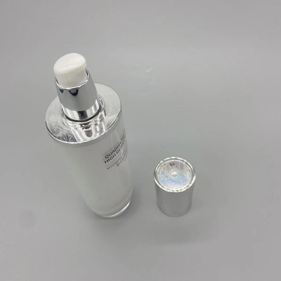 White Serum Matte PP Silver Acrylic Airless Pump Bottles 15ml 30ml 50ml 100g