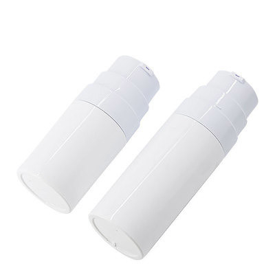 15ml 30ml 50ml Airless Pump Bottles White Serum Matte PP Silver