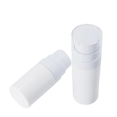 15ml 30ml 50ml Airless Pump Bottles White Serum Matte PP Silver