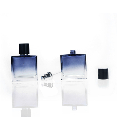 30ml 50ml Spray Pump Perfume Bottle Gradient Flat Square Glass Empty