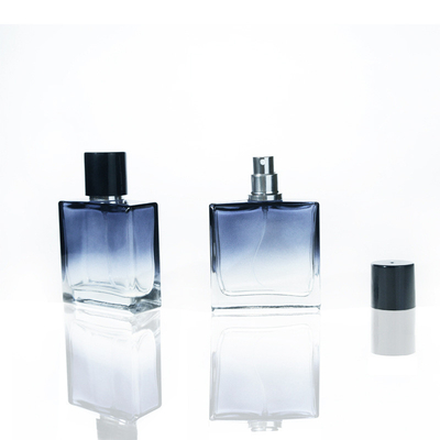 30ml 50ml Spray Pump Perfume Bottle Gradient Flat Square Glass Empty