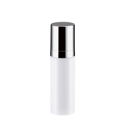 Transparent plastic cosmetics bottling factory self-made electroplating head vacuum bottle 30ml 50ml