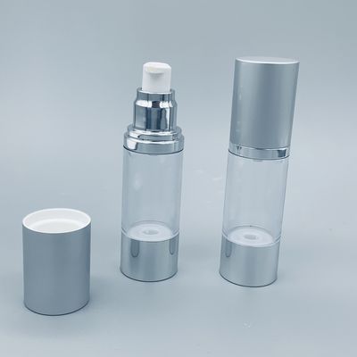 Silver transparent PP airless lotion pump bottle cosmetic packaging lotion essence
